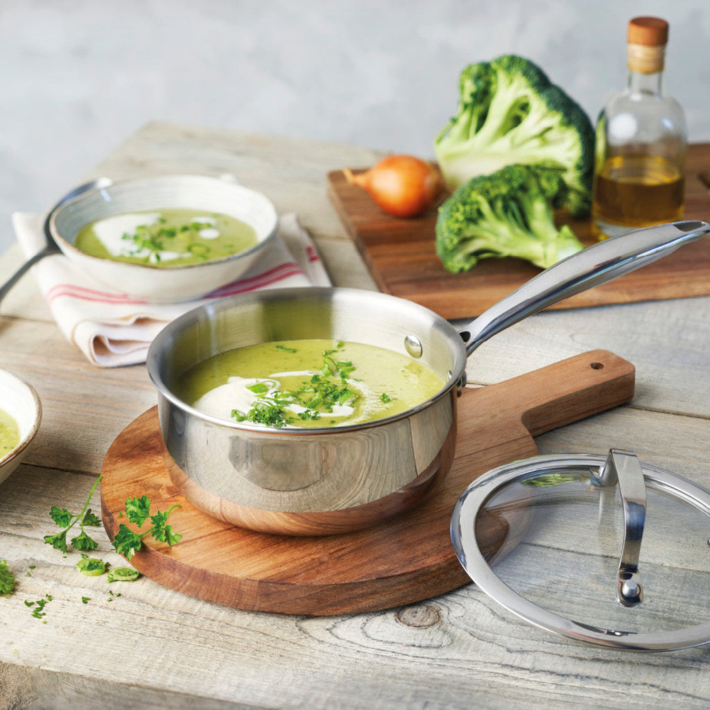 Stainless steel triply sauce pan 16 cm - Silver