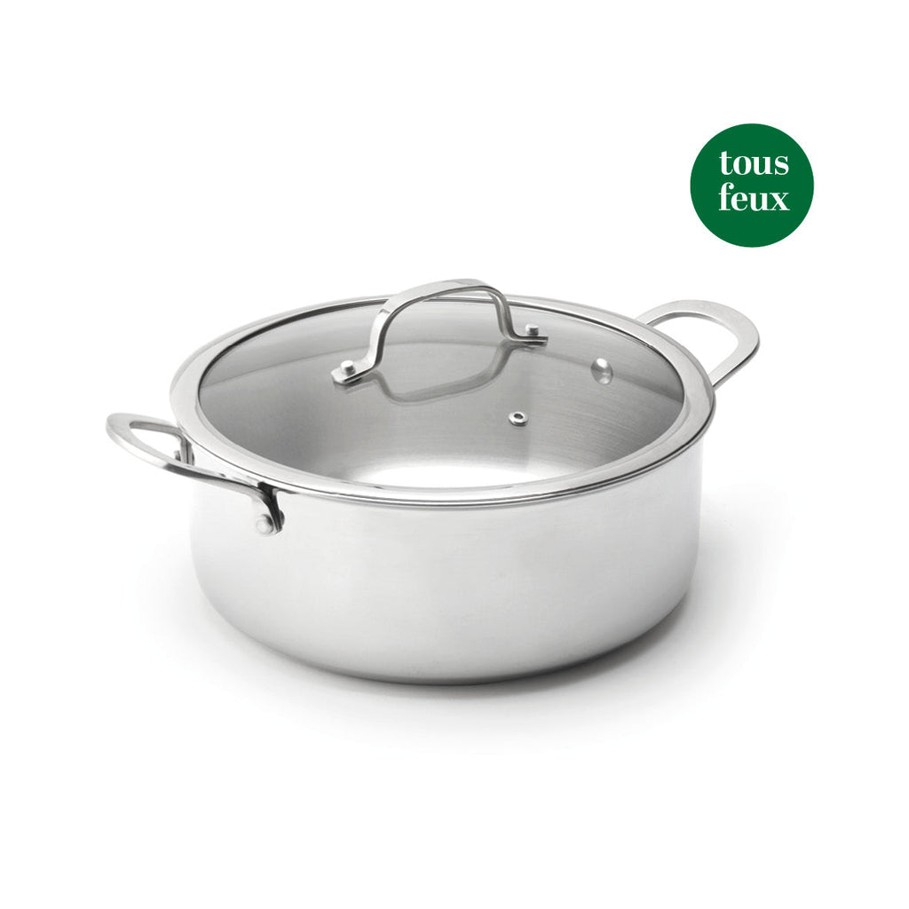 Stainless steel triply casserole 22 cm - Silver Silver