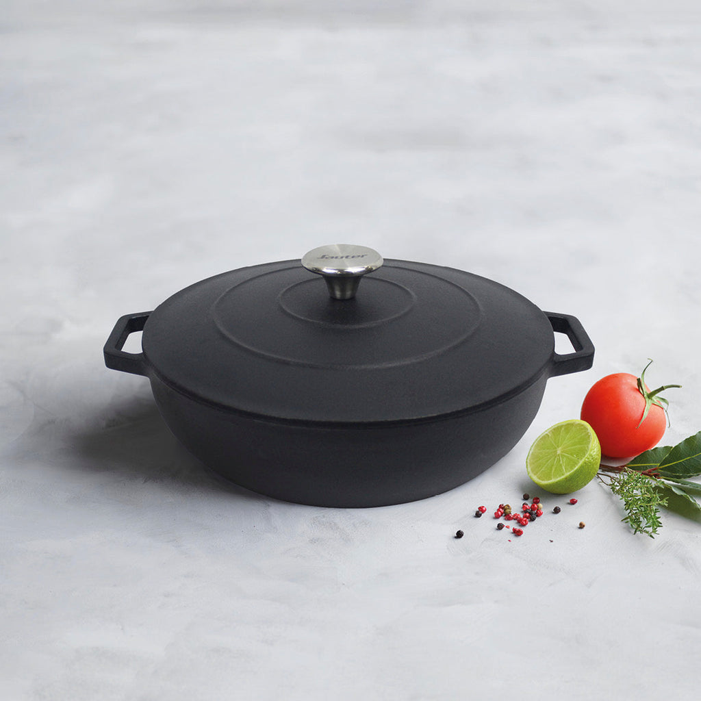 Cast iron round skillet - Matt black