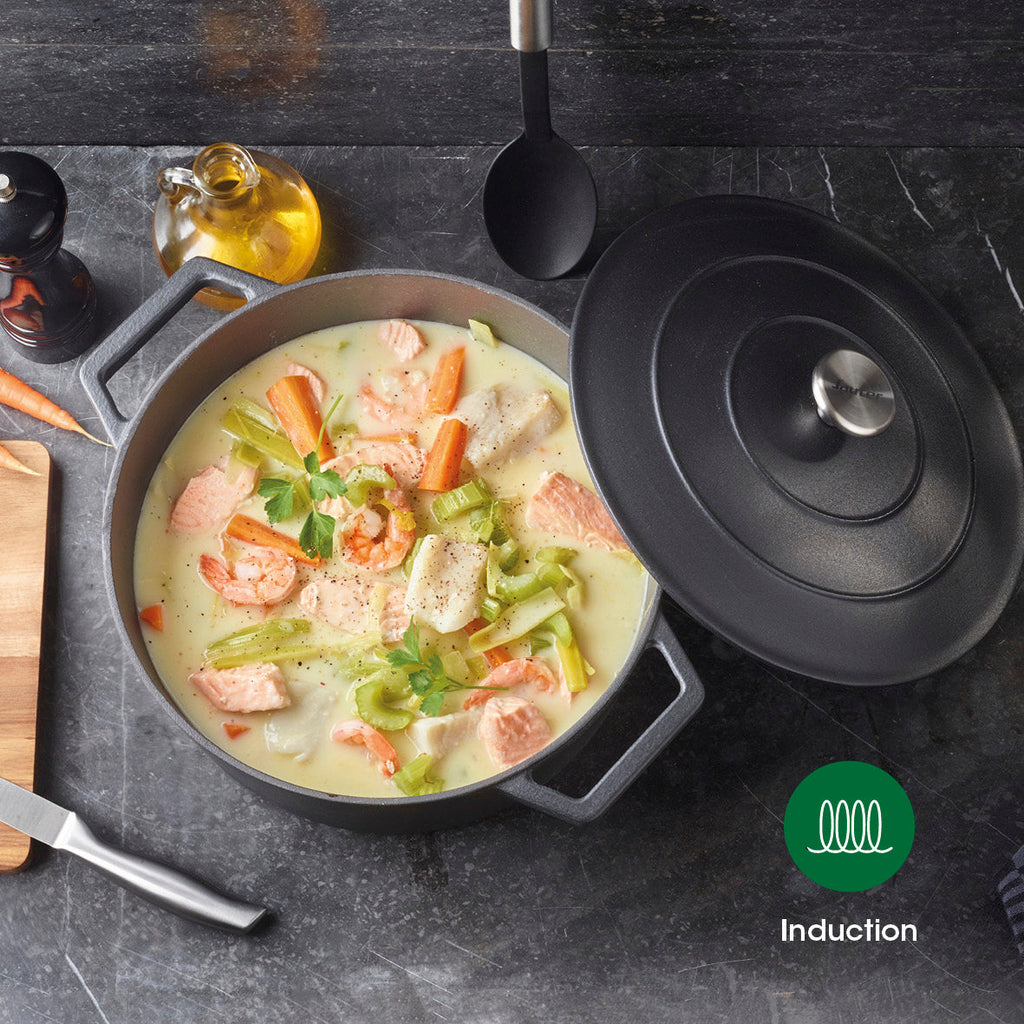 Cast iron round skillet - Matt green