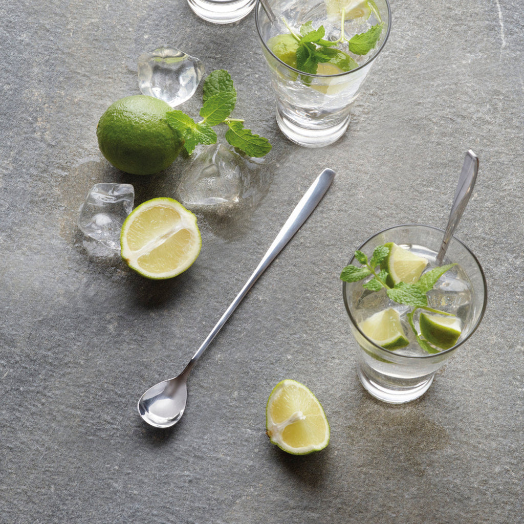 Set of 6 long drink spoons - Silver
