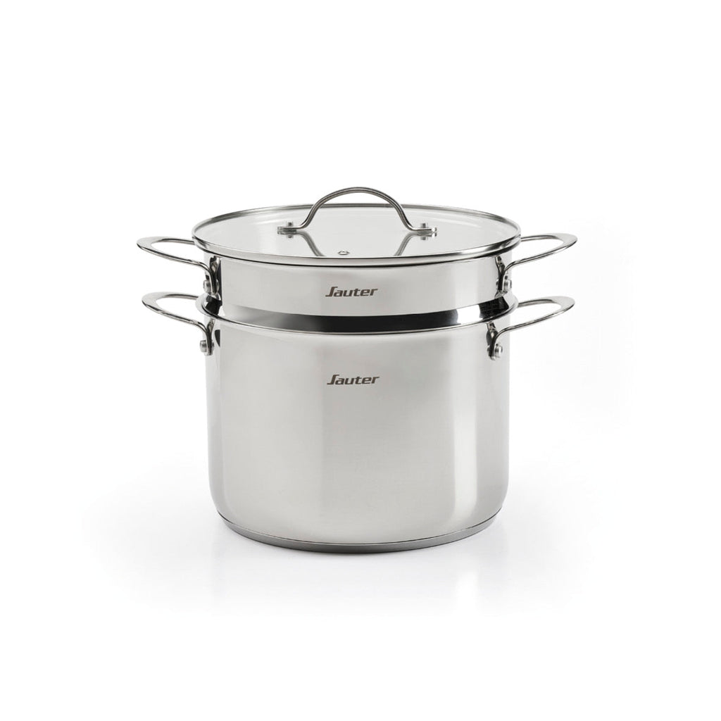 Pasta pot with insert Qulinox Pro - Triple Bottom - Stainless steel - with lid - 24 cm